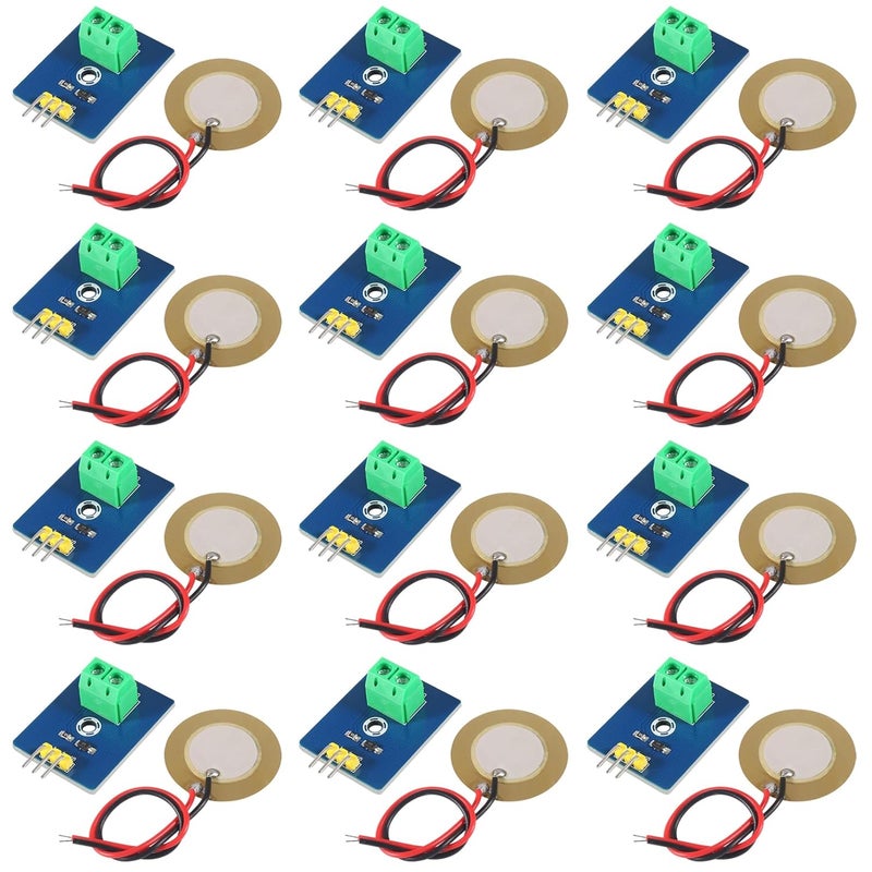 XIITIA 12pcs Piezoelectric Sensor Analog Ceramic Vibration Sensor Module 3.3V/5V Piezoelectricity for Arduino DIY KIT - Image 1